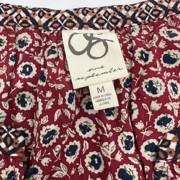 One September Anthropologie Floral Tamarosa Tank Medium Smocked Back - Picture 2 of 5